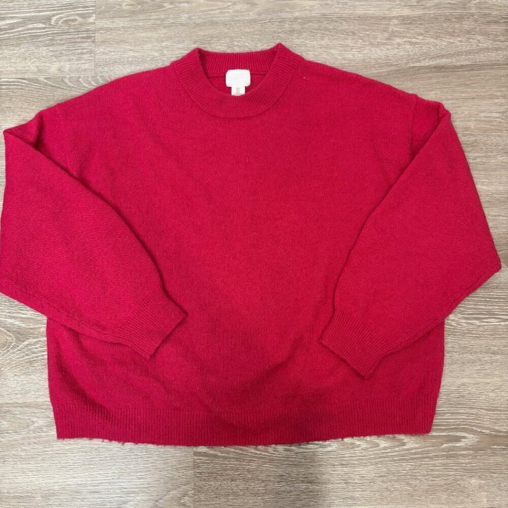 H&M Soft Pink Oversized Knit Sweater sz L